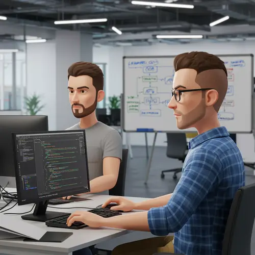 Animated Male Software Developers