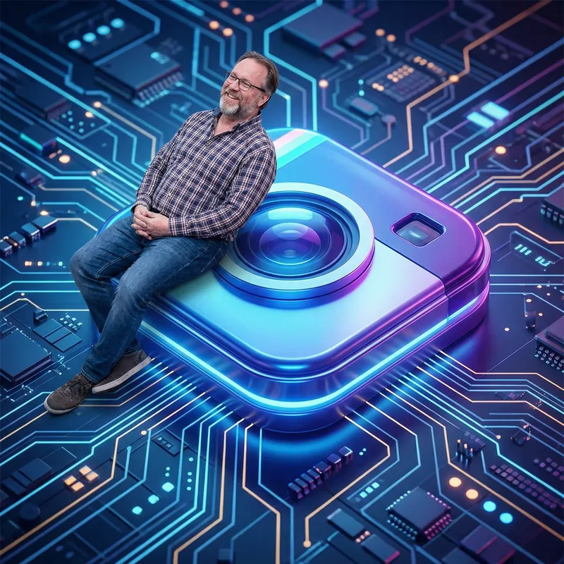 Man Sitting on Instagram 3D Icon