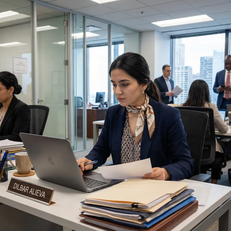 Tajik Girl in Corporate Workplace Environment