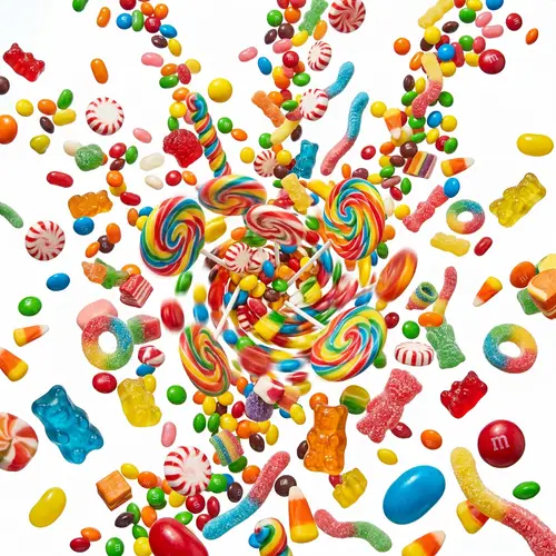 Dynamic and Mesmerizing Candies: Radiant Colors & Motion