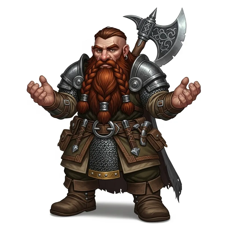 Epic Male Dwarf Character for Dungeons & Dragons