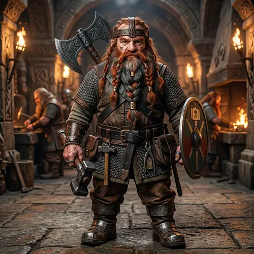 Epic Male Dwarf Character for Dungeons & Dragons