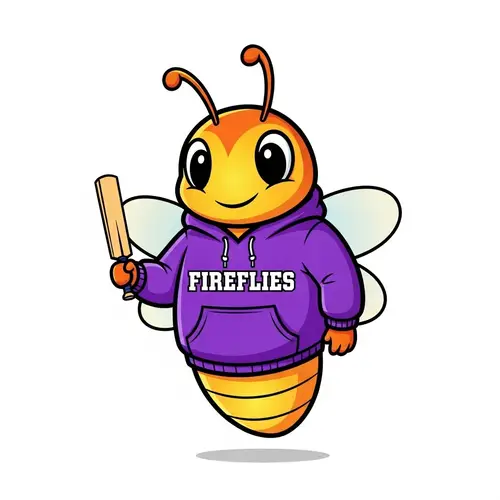Cute Fireflies Cricket Team Mascot Hoodie Design