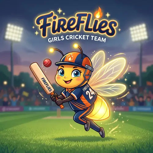 Cute Fireflies Cricket Team Mascot Hoodie Design