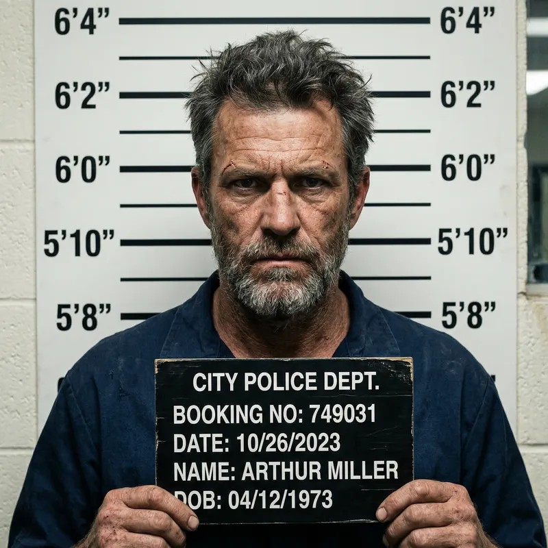 Rugged Middle-Aged Man Mugshot