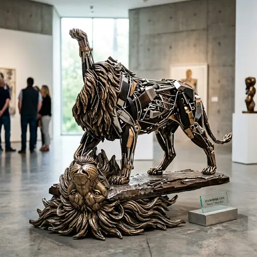 Stunning Inverted Lion Sculpture – A Unique Perspective