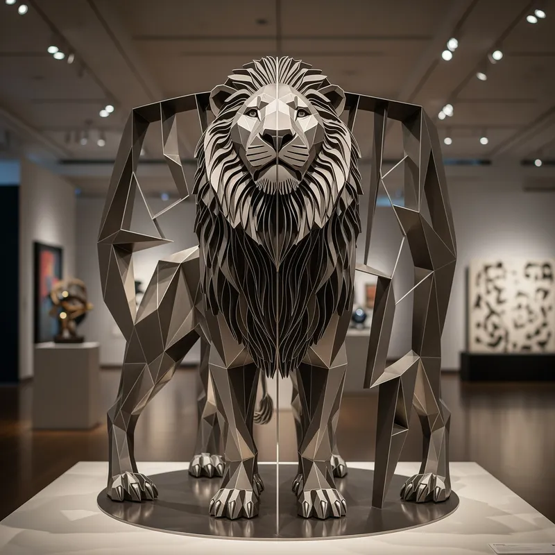 Stunning Inverted Lion Sculpture – A Unique Perspective