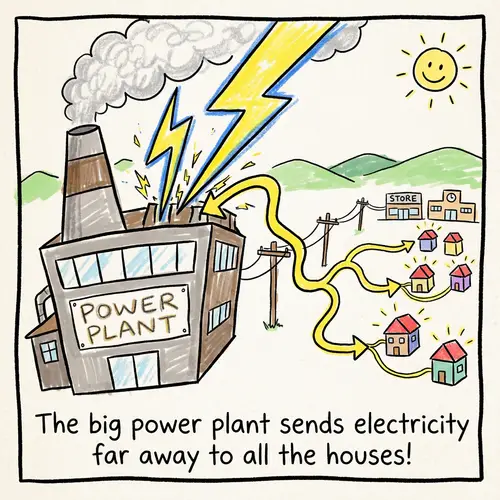 Power Plant in Operation: Energizing Homes and Buildings