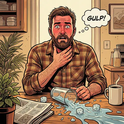 Man Choking on Water - Emergency Illustration