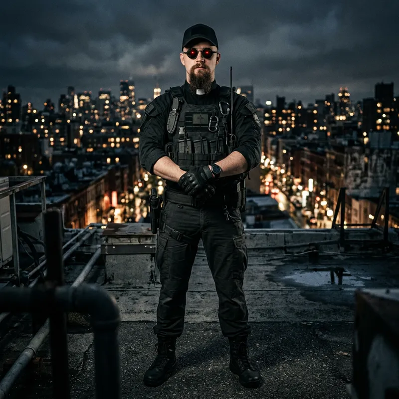 Mysterious Young Man in Tactical Priest Attire