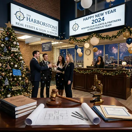 Real Estate Examination, Legal Representation & Science - New Year Illustration