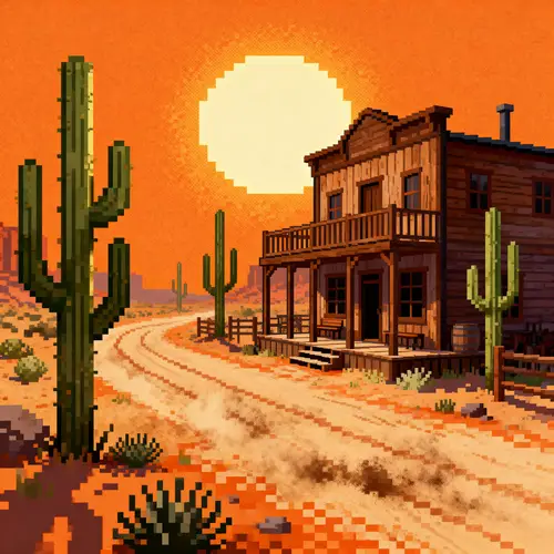 480x270 Western Style Pixel Art Background