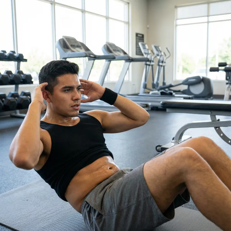 Empowering Abs Workout - Inspiring Hispanic Young Man