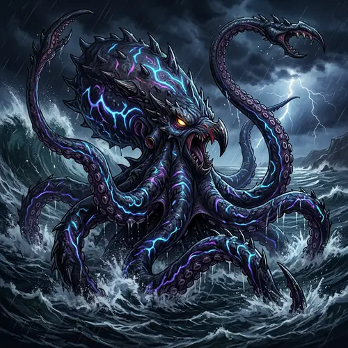 Kraken Calamar Pokémon: Water/Dark Type