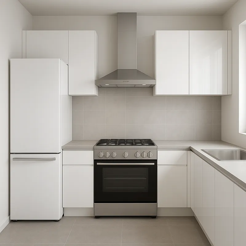 Modern Kitchen Design with Glossy White Finish