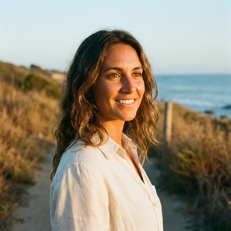 Radiant Woman with Tan Skin, Brown Eyes & Chestnut Hair