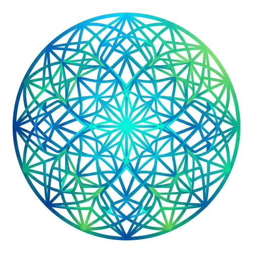 Abstract Geometric Logo Design in Vibrant Blue and Green Colors