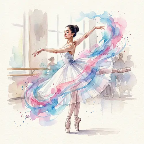 Elegant Ballet Dance Watercolor Art