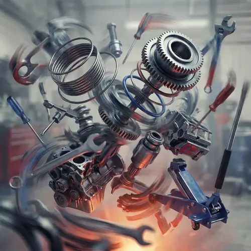 Abstract Car Maintenance Art | Mechanical Realm Imagery