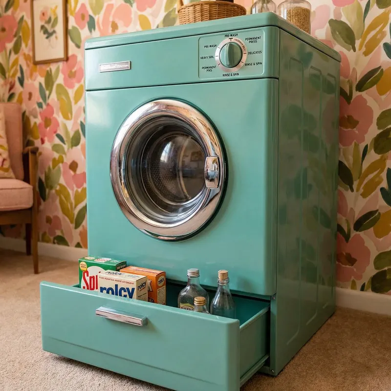 Vintage Sea-Green Washer Machine | Enamel Steel Design