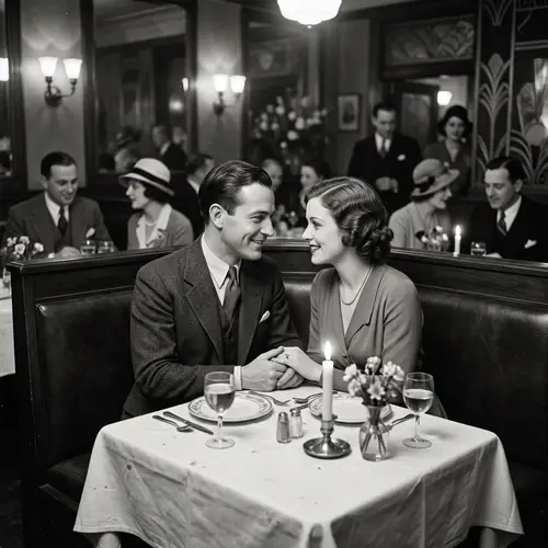 Vintage Love Scenes: 1930s Restaurant Atmosphere