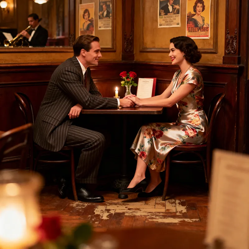 Vintage Love Scenes: 1930s Restaurant Atmosphere Vintage Love Scenes: 1930s Restaurant Atmosphere
