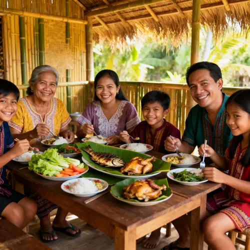 Filipino Family Lunch in Bahay Kubo