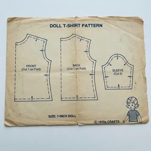T-Shirt Sewing Pattern for 7-Inch Dolls