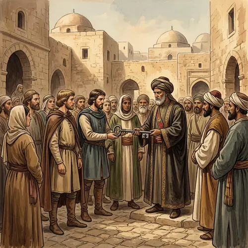 Peaceful Surrender of Jerusalem to Caliph Umar