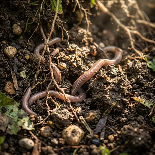 Vibrant Worms Burrowing Through Rich Soil