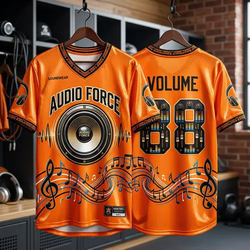 Unique Orange Basketball Jersey with Sound System Themes