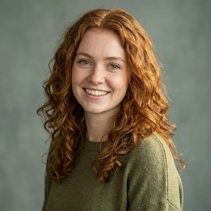 Vibrant Image of a Young Woman with Red Hair