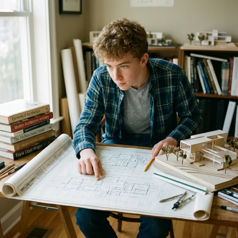 Creative Architecture: Archi Boy Designing Blueprints