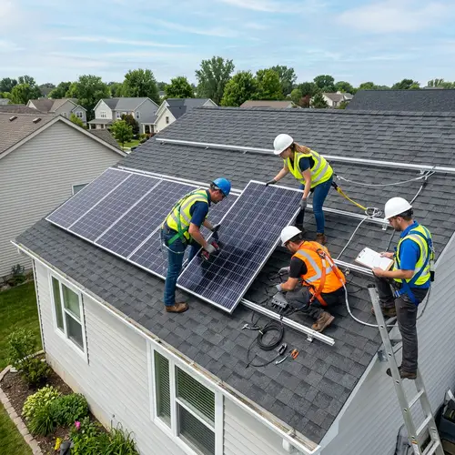 5 Solar Panels Installation Photos with Workers
