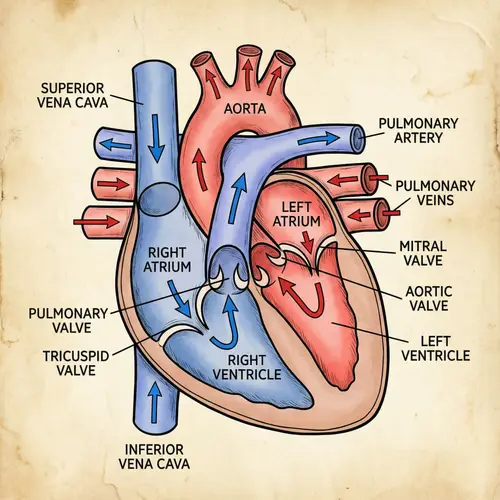 Human Heart Anatomy: Chambers, Vessels, Valves