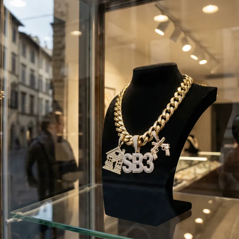 Sparkling Cuban Link Chain with 'SB3' Design