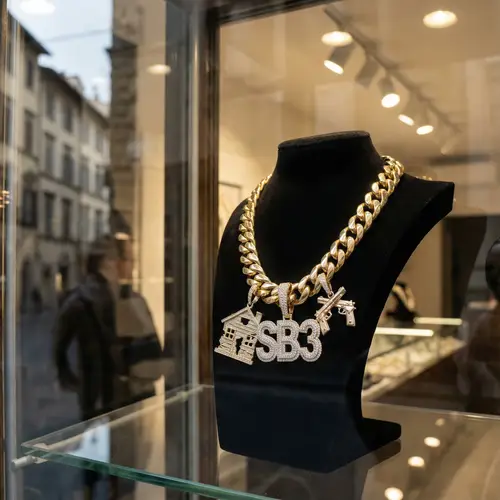 Sparkling Cuban Link Chain with 'SB3' Design