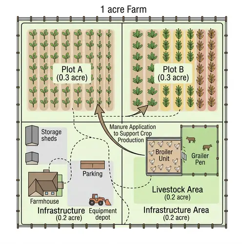 Comprehensive 1-Acre Farm Property Map Overview