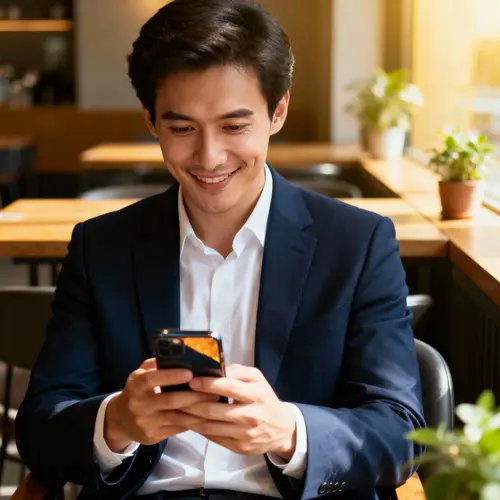 Smart Looking Man Reading Phone - Stylish Moments