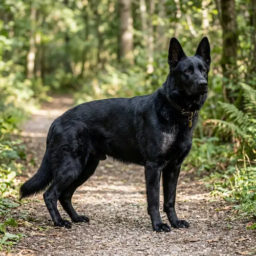 Shiny Black Alsatian Dog - Intelligent and Loyal Breed