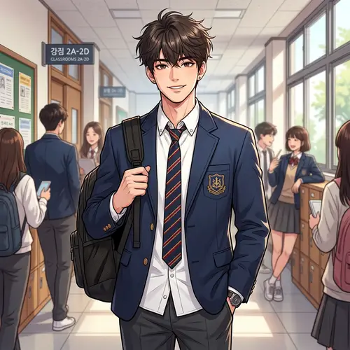 Handsome Guy in School Uniform Manhwa Art