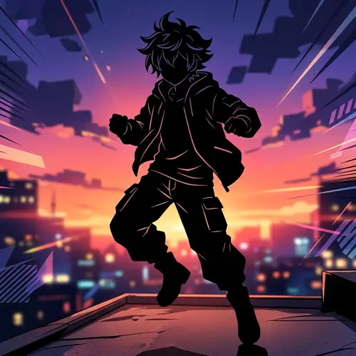 Anime-Style Character Silhouette | Black Silhouette Art