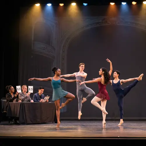 Multicultural Ballet Dancers Showcase Elegance in Intermediate Class