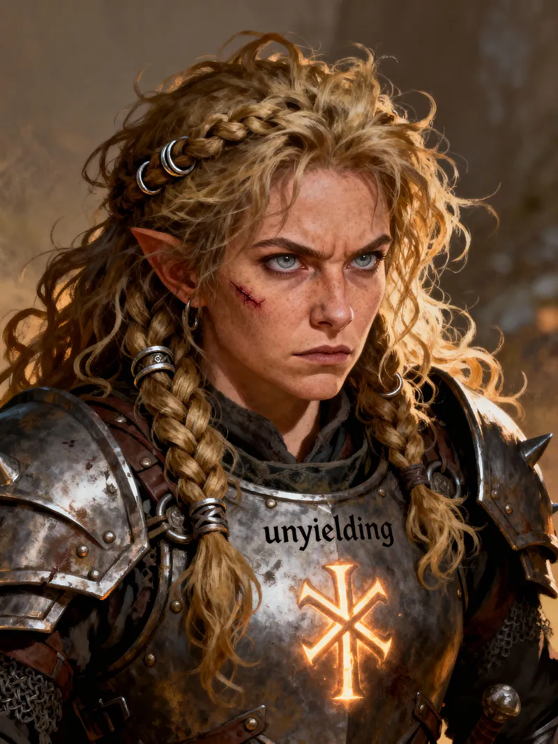 Fierce Female Dwarf Fighter Illustration
