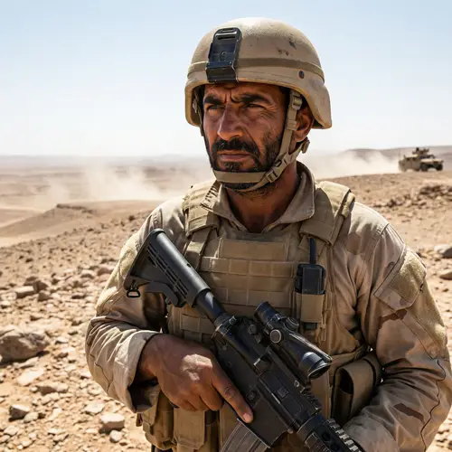 Middle-Eastern Soldier in Modern Combat Attire