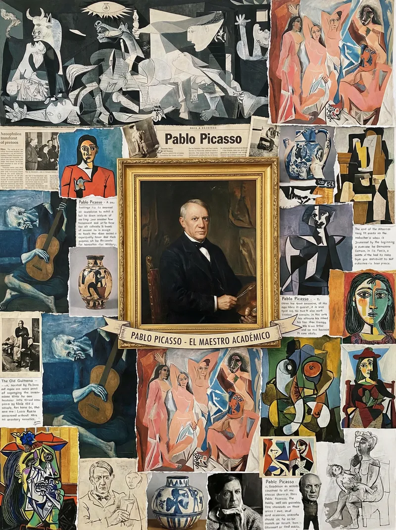 Academic Collage Featuring Pablo Picasso's Art