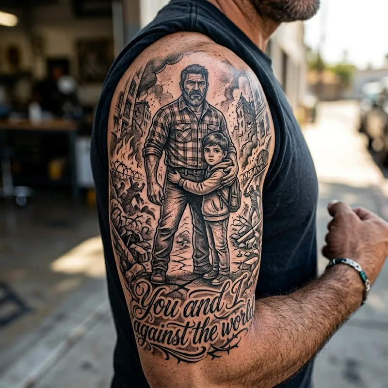 Heartwarming Father-Son Tattoo: You and I Against the World