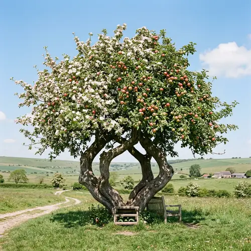Unique Apple Tree in Full Bloom: Nature's Marvel