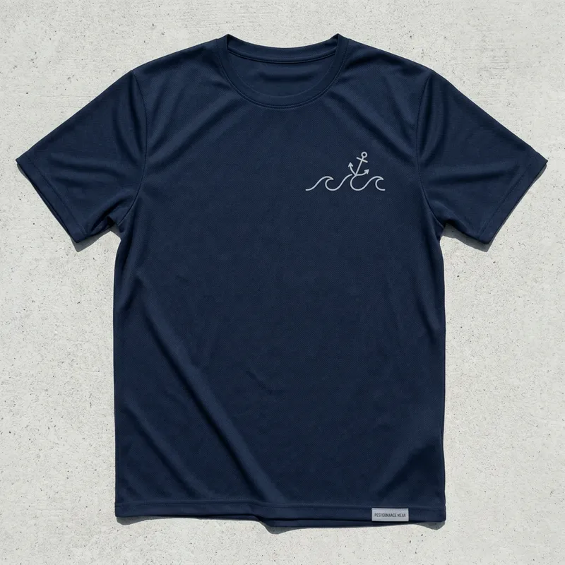 Minimalist Sports T-Shirt Design for Naval Cadets | Blue & Gray Theme