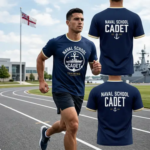 Minimalist Naval School Cadet Sports T-Shirt Design